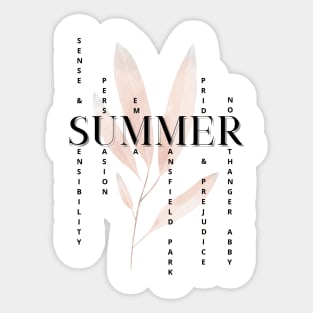 SUMMER - Jane Austen novels design Sticker